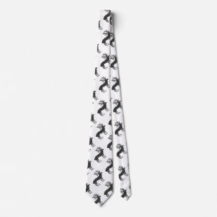 Cravate Motif noir de cerfs de Noël