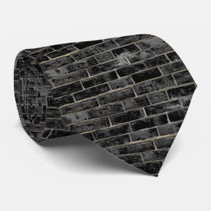 Cravate Motif noir de mur de briques