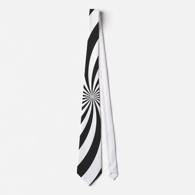 Cravate Motif noir et blanc de remous (Devant)
