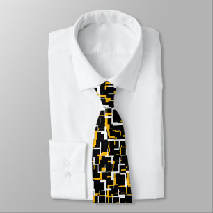 Cravate Motif noir noir jaune