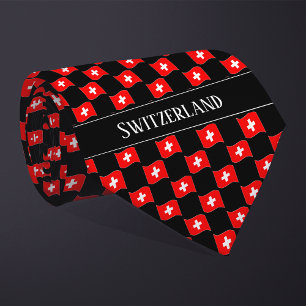 Cravate Motif ondulé du drapeau de la Suisse
