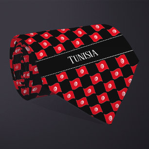 Cravate Motif ondulé du drapeau de la Tunisie 