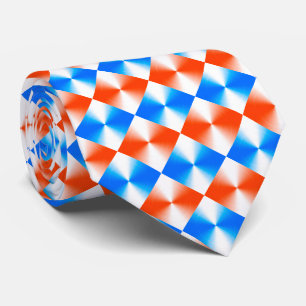 Cravate Motif orange et bleu