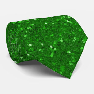 Cravate Motif pailleté vert scintillant
