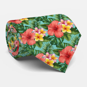 Cravate Motif Paradis Floral Tropical