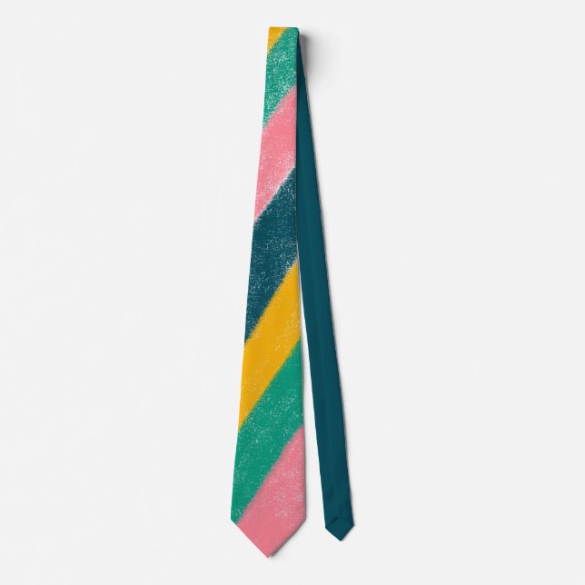 Cravate Motif Pastel Rainbow Color Stripe (Devant)