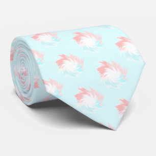 Cravate Motif Pastel Turquoise et Saumon