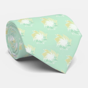 Cravate Motif pastel vert et moutarde jaune