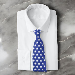 Cravate Motif Patriotic Blue and White Stars