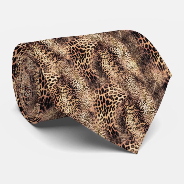 Cravate Motif Peau de Léopard  (Roulé)