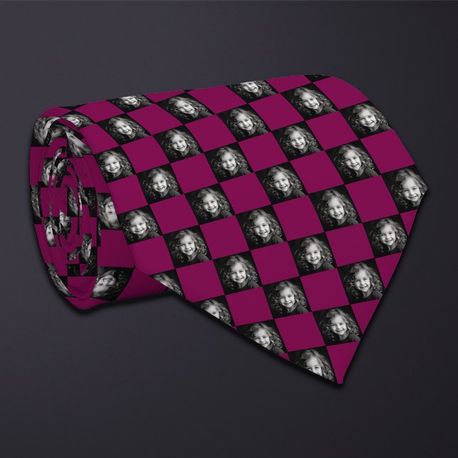 Cravate Motif photo Carré couleur personnalisé (Créateur téléchargé)