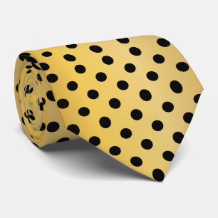 Cravate Motif Pois noir et or