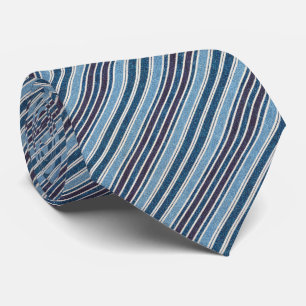 Cravate Motif rayé bleu moderne Faux Denim