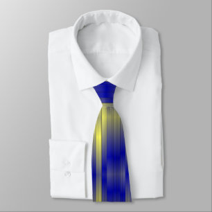 Cravate Motif rayures lignes hi-tec en couleur jaune bleu