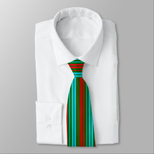 Cravate Motif rayures vert rouge bleu