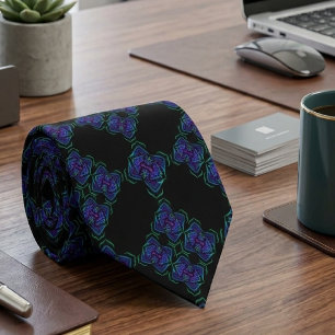 Cravate Motif Répété de Ligne Superposée Translucide Abstr