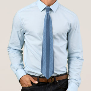 Cravate Motif Répétitif Abstrait Bleu Tendance Curvy