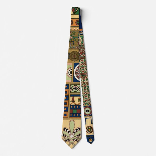 Cravate motif rétro assyrien (Devant)