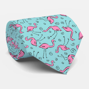 Cravate Motif rose de Flamants roses