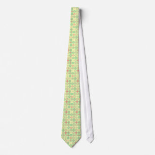 CRAVATE MOTIF ROSE ET VERT DE CERCLE