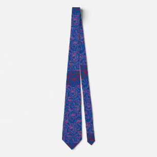 Cravate motif rose.r.dpnk.02b Bleu BG
