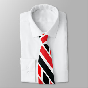 Cravate Motif Rouge Noir & Blanc