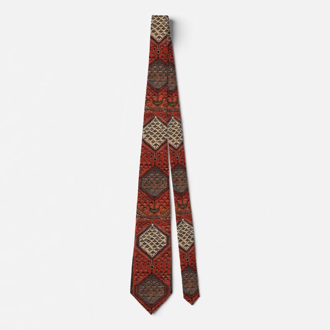 Cravate Motif rouge oriental de coureur (Devant)
