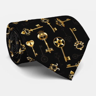 Cravate Motif sans couture avec touches d'or