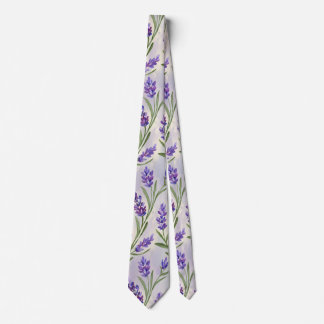 Cravate Motif sans couture de fleurs de lavande à l'aquare