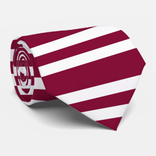 Cravate Motif sans fin à rayures blanches et burgundy