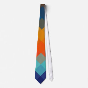 Cravate Motif sans marin Orange Blue Zigzag