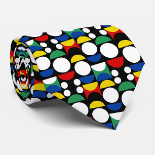 Cravate Motif scandinave noir du Bauhaus du milieu du sièc