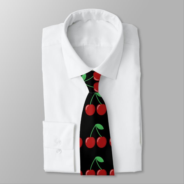 Cravate Motif Sweet Red Cherry (Attaché)
