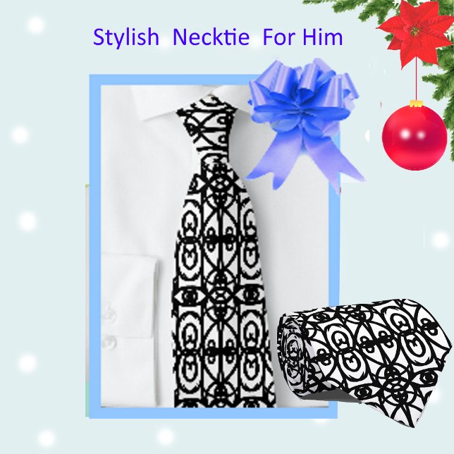 Cravate Motif Tao moderne noir et blanc (Créateur téléchargé)