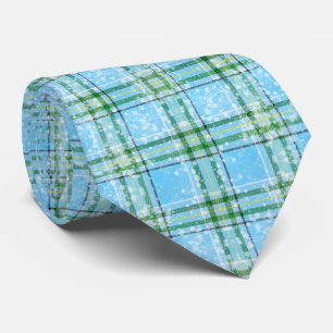 Cravate Motif Tartan à carreaux de neige d'hiver