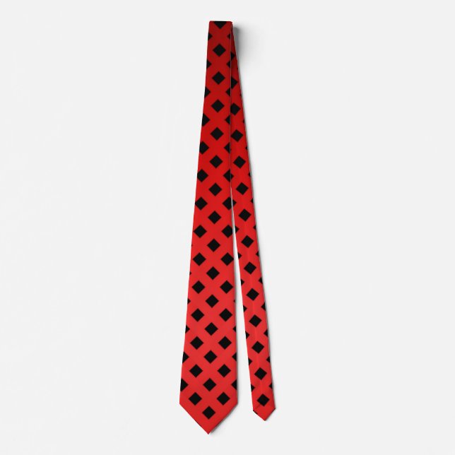 Cravate Motif tendance et chic rouge et noir (Devant)