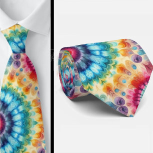 Cravate Motif Tie-Dye Psychédélique