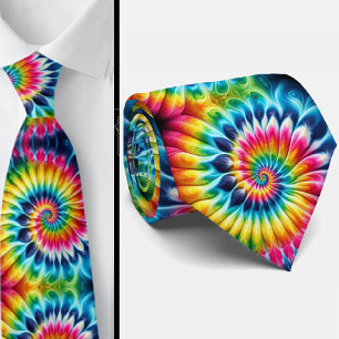 Cravate Motif Tie-Dye Psychédélique