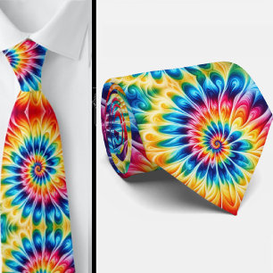 Cravate Motif Tie-Dye Psychédélique