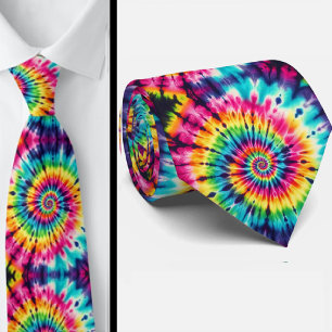 Cravate Motif Tie-Dye Psychédélique