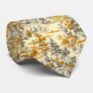 Cravate Motif Toile de Jouy Forêt d'Hiver (11)