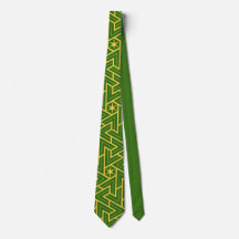 Motif Triangle Étoile Art Déco - Vert et Or