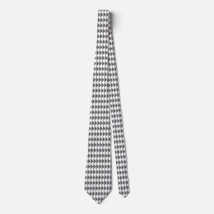 Cravate Motif triangulaire - Blanc sur gris