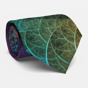 Cravate Motif tripant coloré abstrait d'art fractal