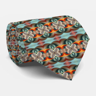 Cravate Motif Turquoise Turquoise Tangerine