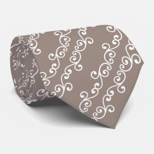 Cravate Motif vectoriel de tourbillon blanc sur beige