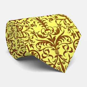 Cravate Motif victorien jaune