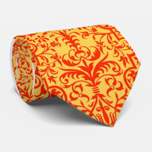 Cravate Motif victorien orange