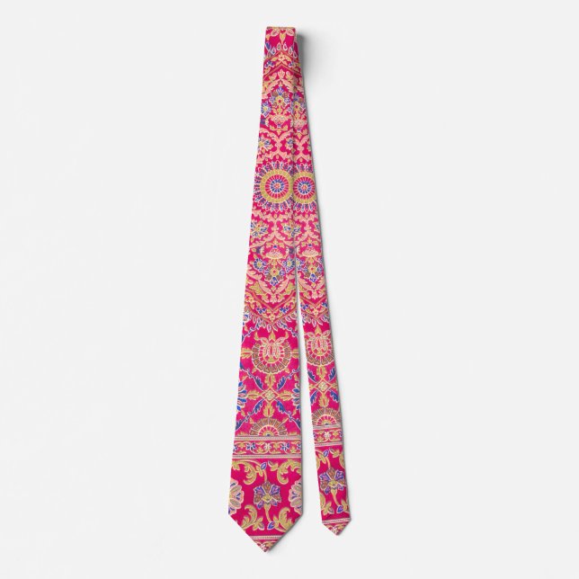 Cravate Motif vintage de broderie indienne (Devant)