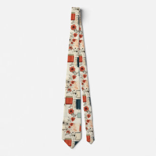 Cravate Motif vintage Floral & Caméra (7)
